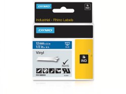 Dymo Schriftband Wei&#223; auf Blau 12mm x 5,5m / Vinyl-Band, Rhino IND <span class="itemid">1805243</span>