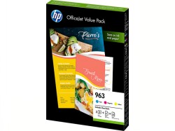 HP HP 963 ValuePack (c,m,y) + 125 Blatt A4 Papier <span class="itemid">6JR42AE</span>