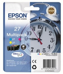 Epson Tintenpatronen Multipack (3 Farben c,m,y) Typ 27 <span class="itemid">C13T27054012</span>