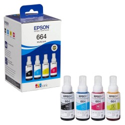 Epson 4 EPSON T6646 schwarz, cyan, magenta, gelb Tintenflaschen <span class="itemid">C13T664640</span>