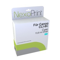 NexoPrint Tintenpatrone cyan f&#252;r Canon CLI-8C / 0621B001 