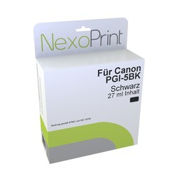 NexoPrint Tintenpatrone schwarz f&#252;r Canon PGI-5BK / 0628B001 