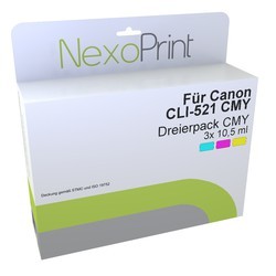 NexoPrint Tinten Multipack 3 Farben CLI-521z / 2934B010 