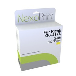 NexoPrint Tintenpatrone GC-41YL gelb f&#252;r Ricoh 405768 