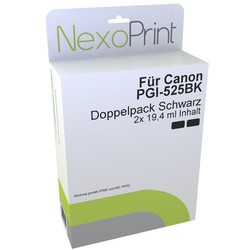 NexoPrint Doppelpack Tinte Schwarz f&#252;r Canon PGI-525PGBK / 4529B010 