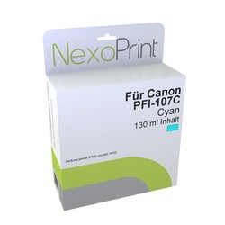 NexoPrint Tintenpatrone cyan f&#252;r Canon PFI-107c / 6706B001 