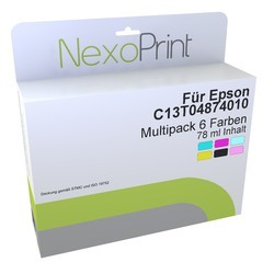 NexoPrint Tintenpatronen Multipack 6 Farben f&#252;r Epson C13T04874010 