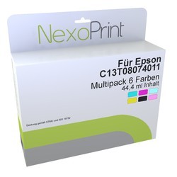 NexoPrint Tintenpatronen MULTIPACK mit 6 Farben f&#252;r Epson C13T08074011 