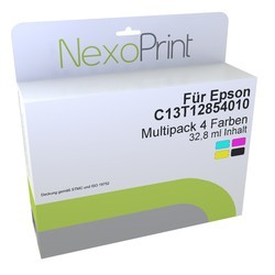 NexoPrint Tintenpatronen Multipack 4 Farben f&#252;r Epson C13T12854012 