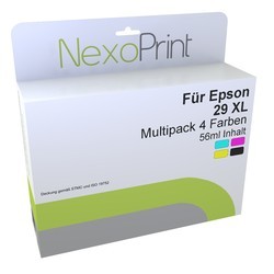 NexoPrint Tinten Multipack (4 Farben) f&#252;r Epson Typ 29 XL / C13T29964010 