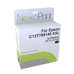 NexoPrint Tintenpatrone schwarz XXL f&#252;r Epson C13T789140 