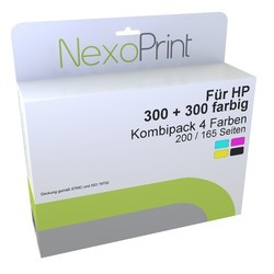 NexoPrint Kombipack f&#252;r HP 300 (1x schwarz+1x farbig) 