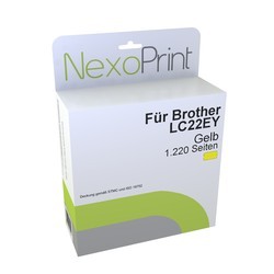 NexoPrint Tintenpatrone Gelb f&#252;r Brother LC22EY 