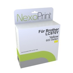 NexoPrint Tintenpatrone yellow f&#252;r Brother LC970Y / LC1000Y 